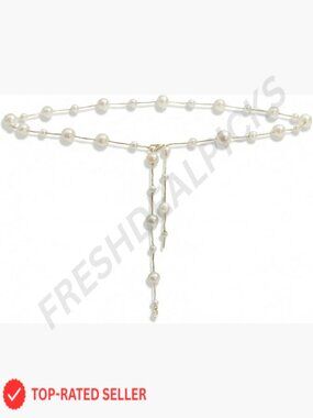 Pearl Chain Belt Gold Alloy Adjustable Plus Size Elegant Y2K Fashion Accessory
